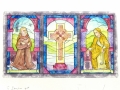 Sketch Design for Stained Glass Tryptich